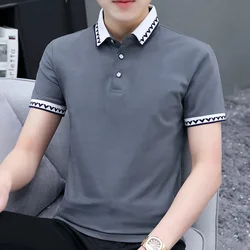 BROWON New Arrival Mens Polo Shirts with Short Sleeve Summer Casual Solid Color Men Tee Tops Turn-Down Slim Fit Polo Shirt Men