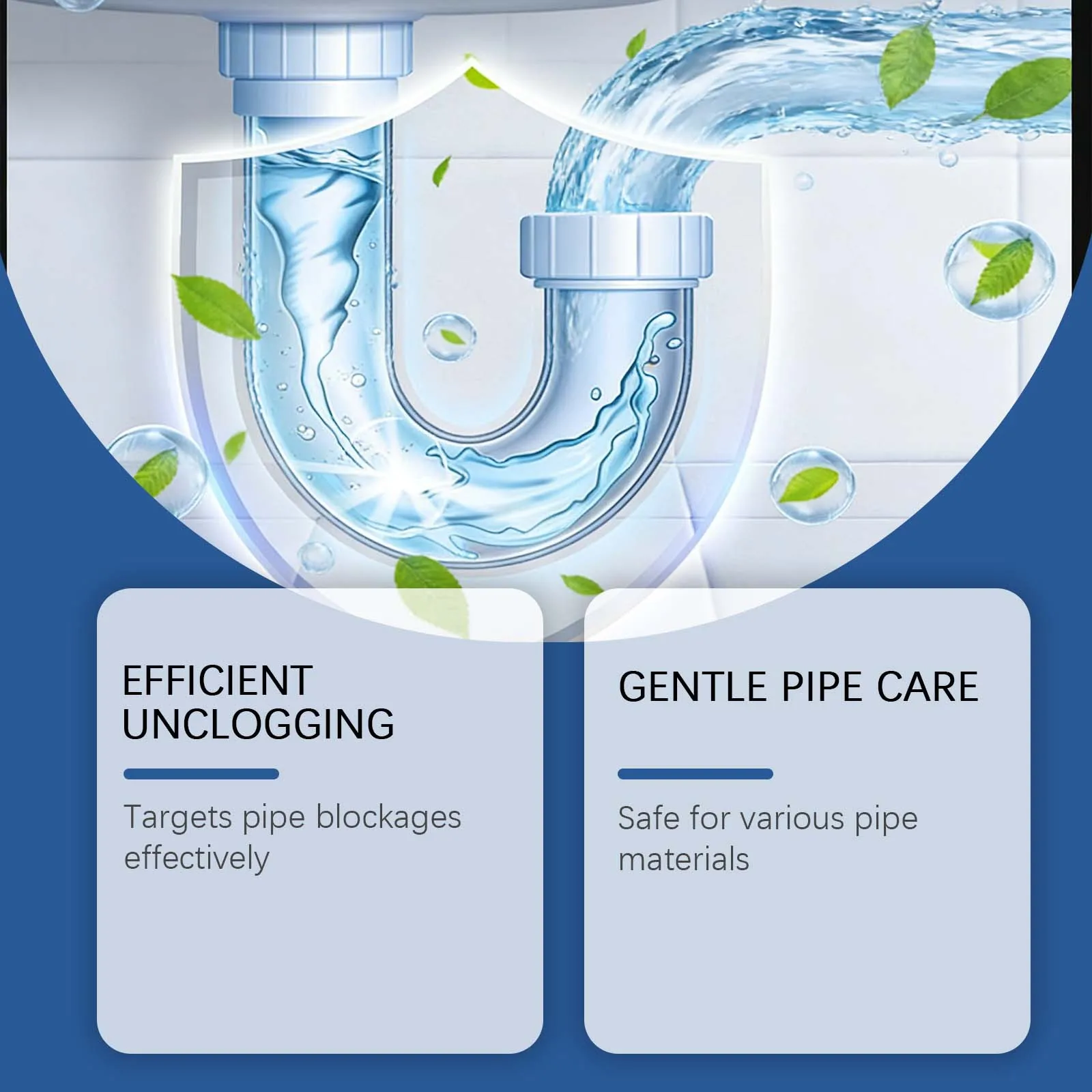 Pipe dredging tablets for household bathroom drainage, effective in clearing hair blockages,removing scale,and eliminating odors