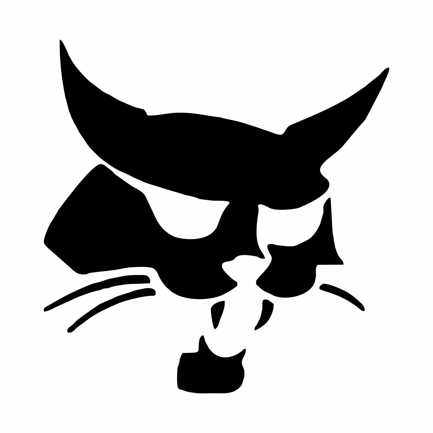 

New Design Bobcat Head Silhouette Car Sticker Waterproof Sunscreen Vinyl Decal Motorcycle Decoration JDM Decorative Decal, 18cm