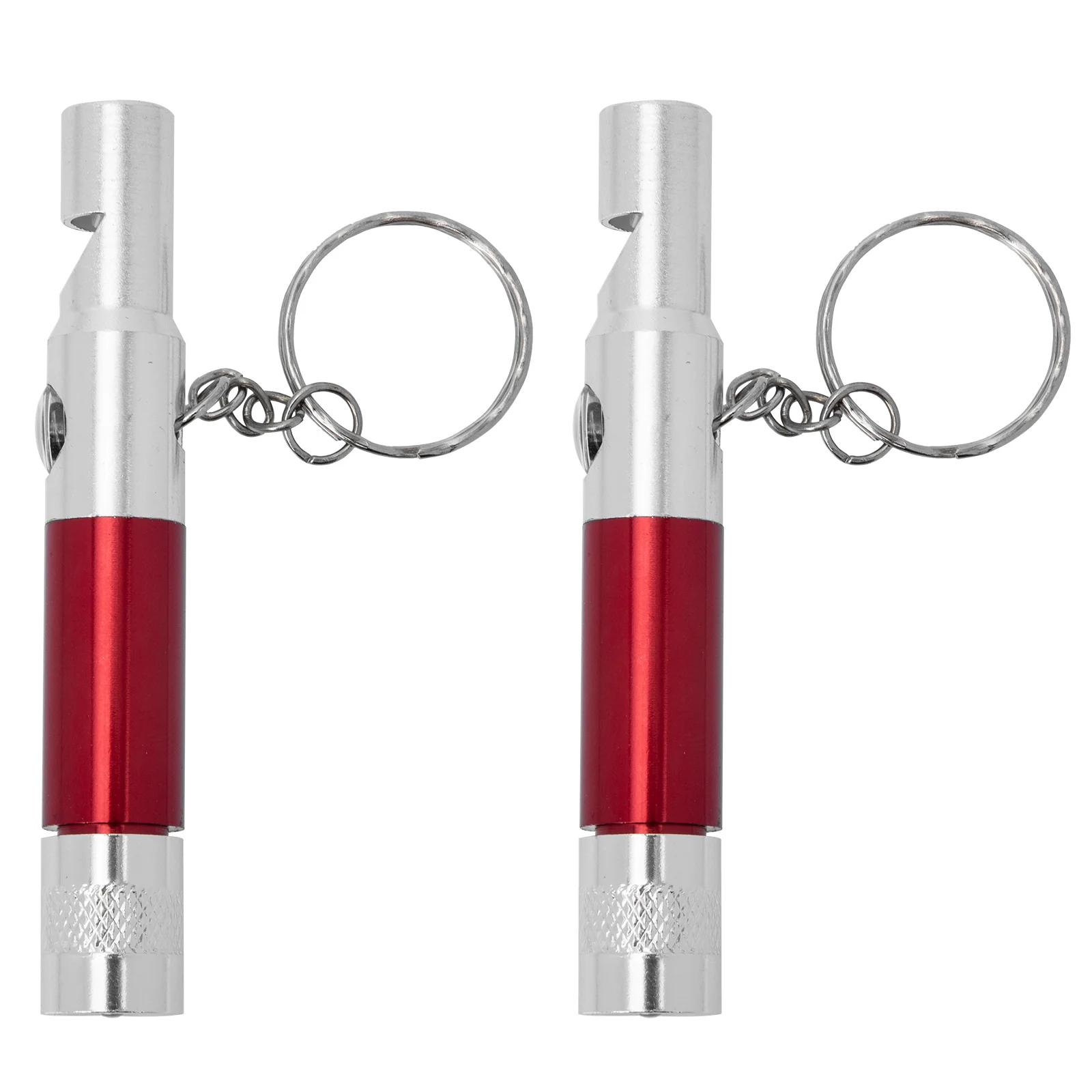 

2 Pcs Camping Compass Whistle Multifunctional Tool for Outdoor Red Aluminum Man