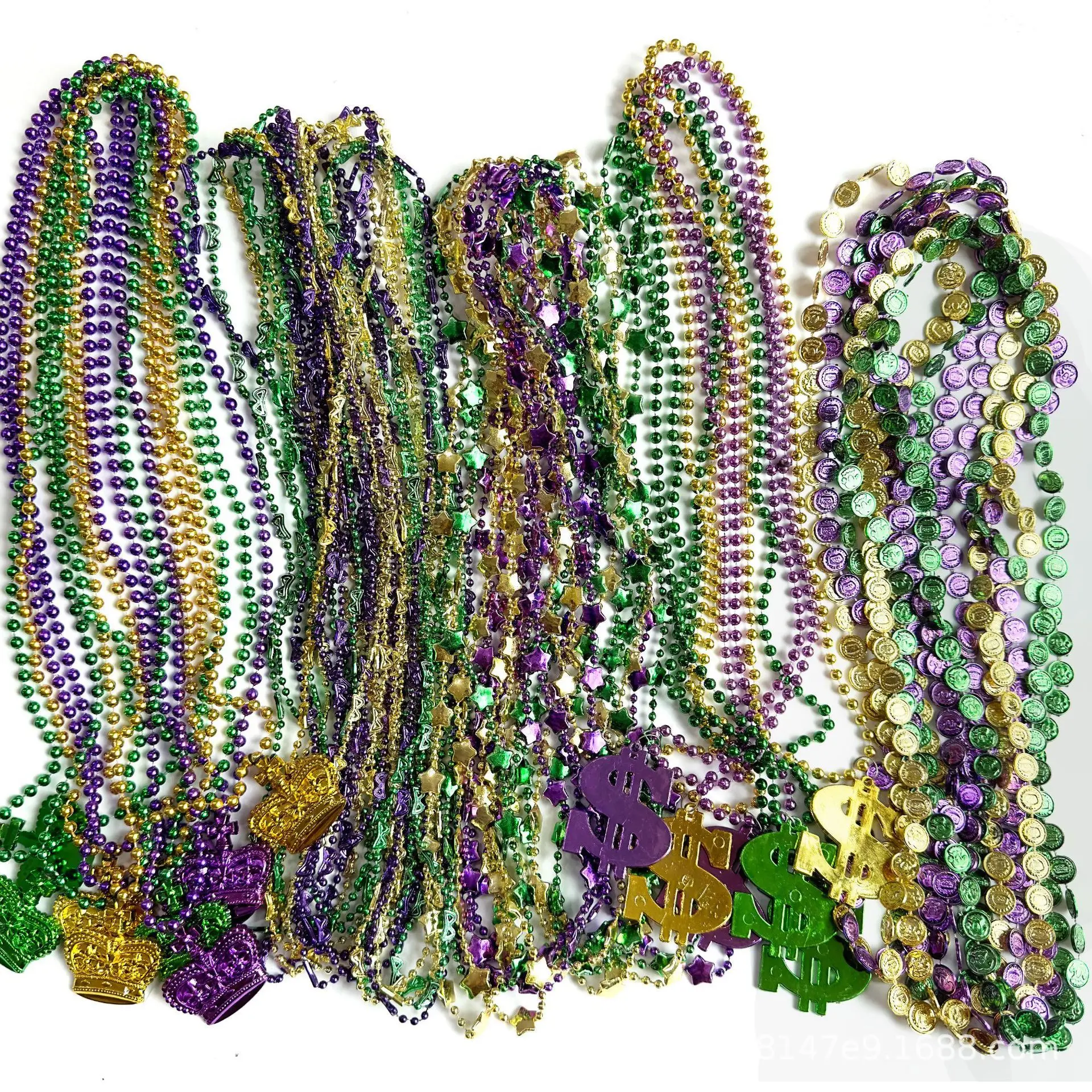 3pcs Carnival  Mardi Gras Necklace New Orleans Festival Party Plastic Material Collar