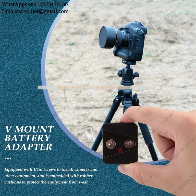 k06 KK-B2-1/4 Universal V Mount Battery Quick Release Plate Adapter Portable Single Base for PTZ and Camera Black
