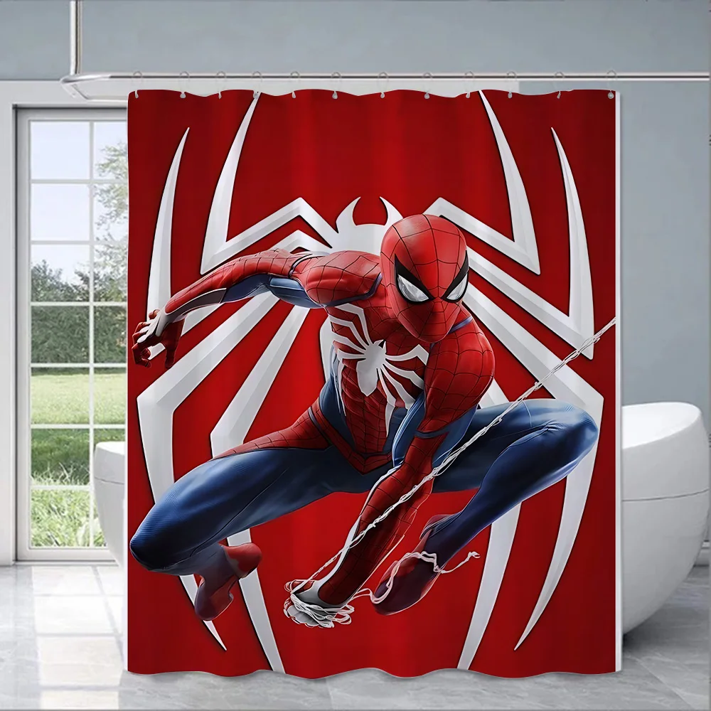 Shower Spiders-Man Curtain Waterproof Polyester Fabric Paint Colorful Bath Curtains Home Bathroom Decor Curtain With Hook