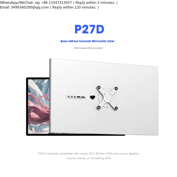 

Kuycon P27D 27-inch 4K144hz Monitor Computer High-definition IPS Mirror Screen Monitor Without Stand
