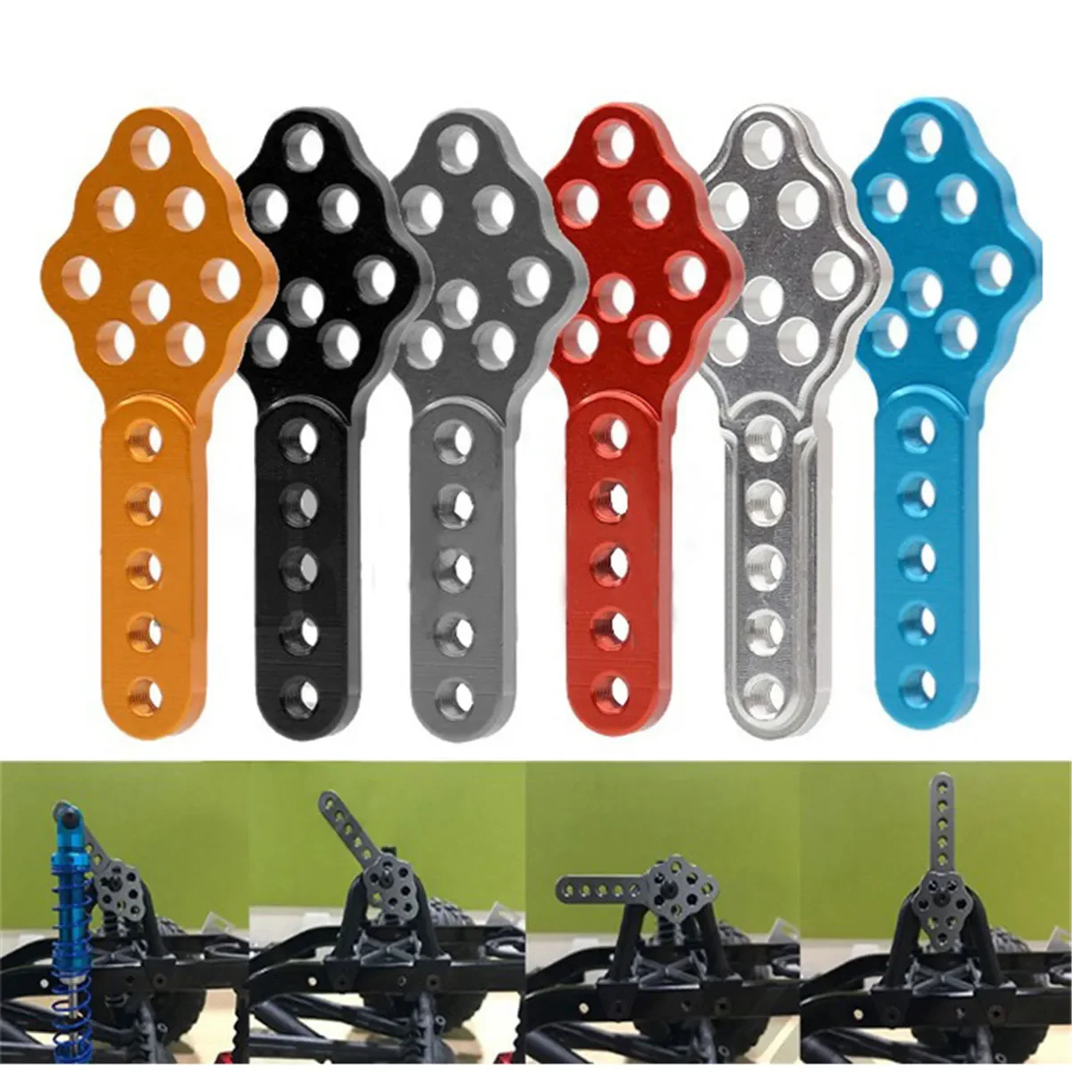 2/4PCS โลหะ CNC โช้คอัพ Mount ปรับความสูงมุมสําหรับ Axial SCX10 90046 D90 D110 RC Crawler รถ