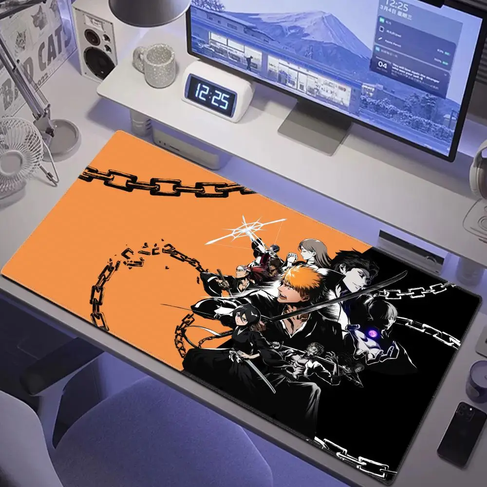 HD Anime Mousepad XXL Bleach Mouse Pad Kurosaki Ichigo Large Computer Mause Mat Rubber Manga Deskmat 40x90CM Big Laptop Mats