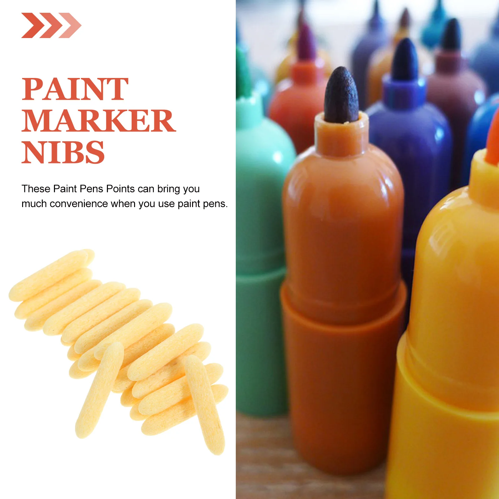 

25 Pcs Paint Replacement Refill Marker Stylus Tip Painting Pen Tips Pens Round Markers Yellow Oil