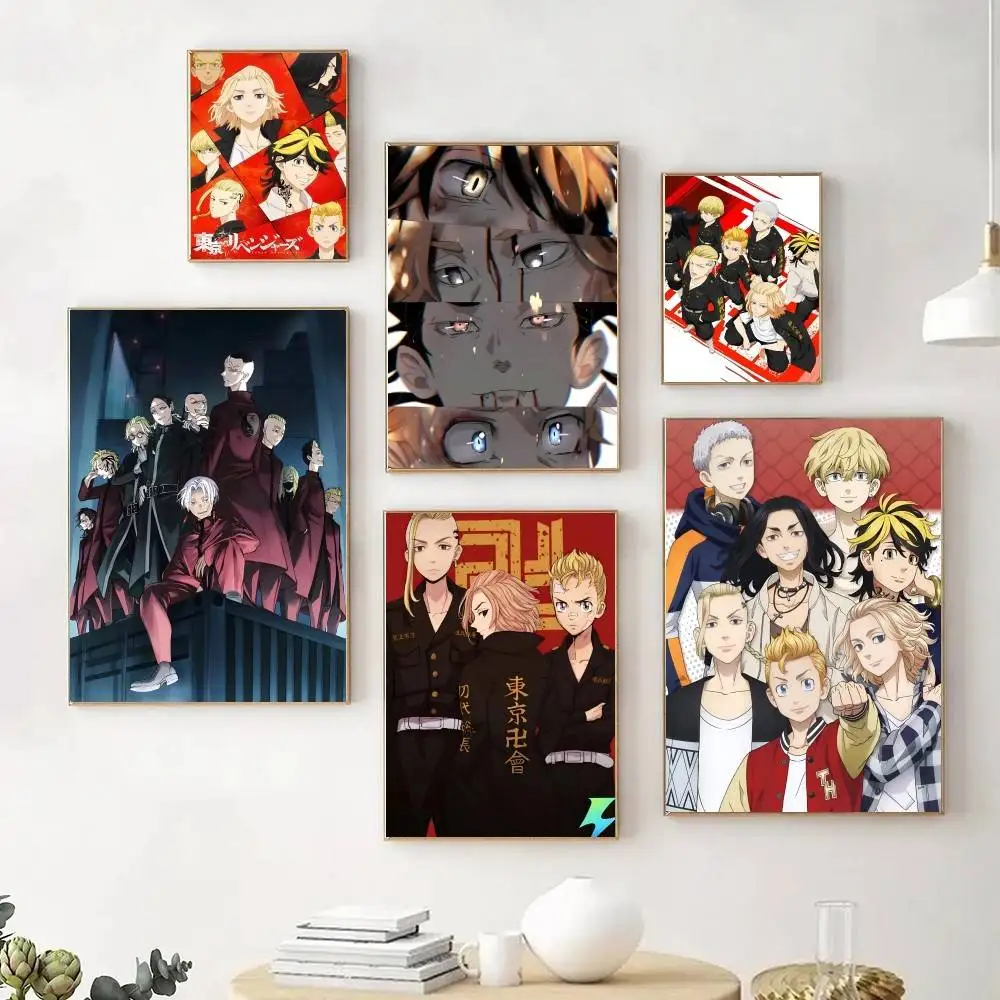 Japanese Anime T-Tokyo R-Revengers Manga Posters Fancy Wall Sticker for Living Room Bar Decoration Wall Decor