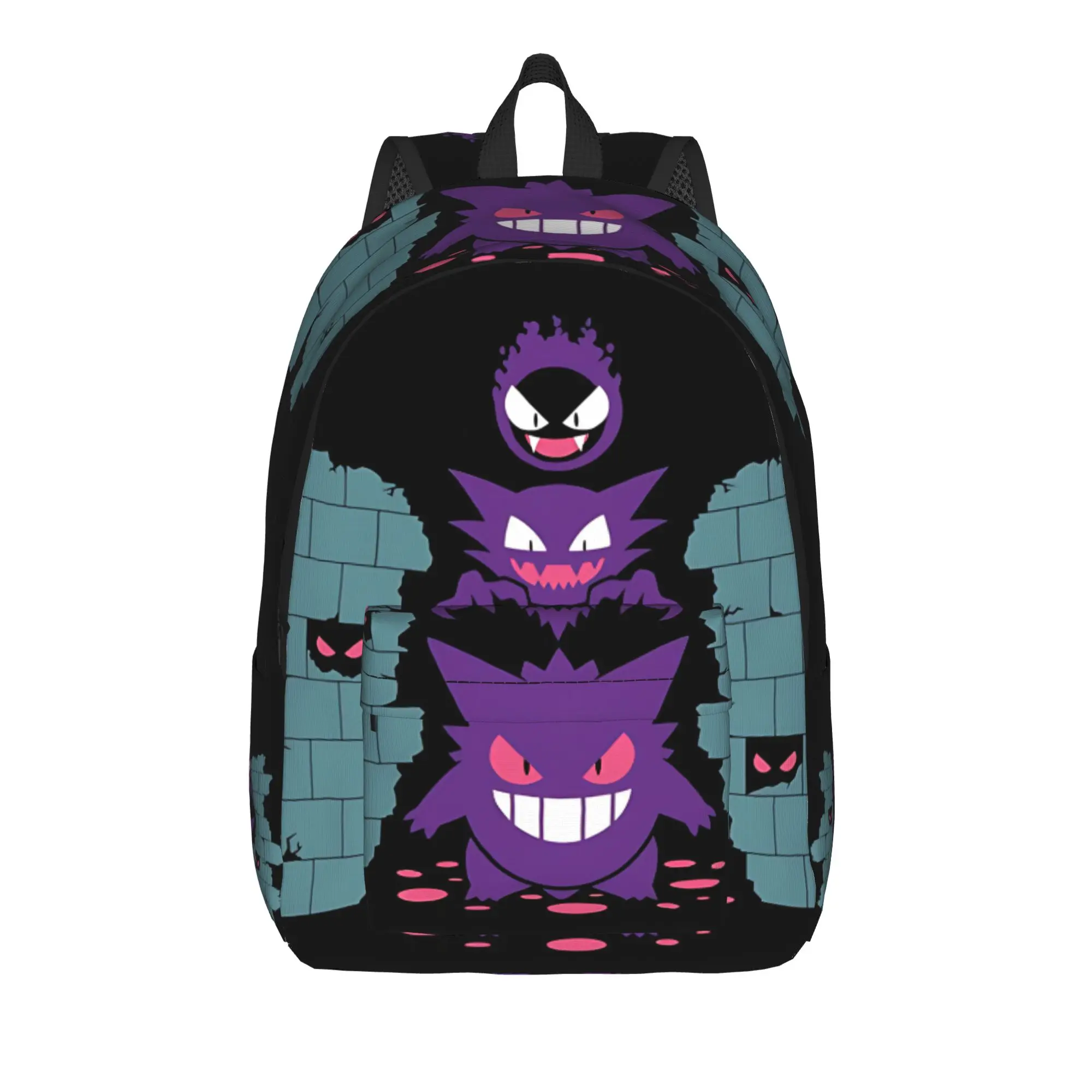 Fashion Pokemon Halloween Gengar Backpack  Mochilas Light For Work Office Retro Washable Rucksack