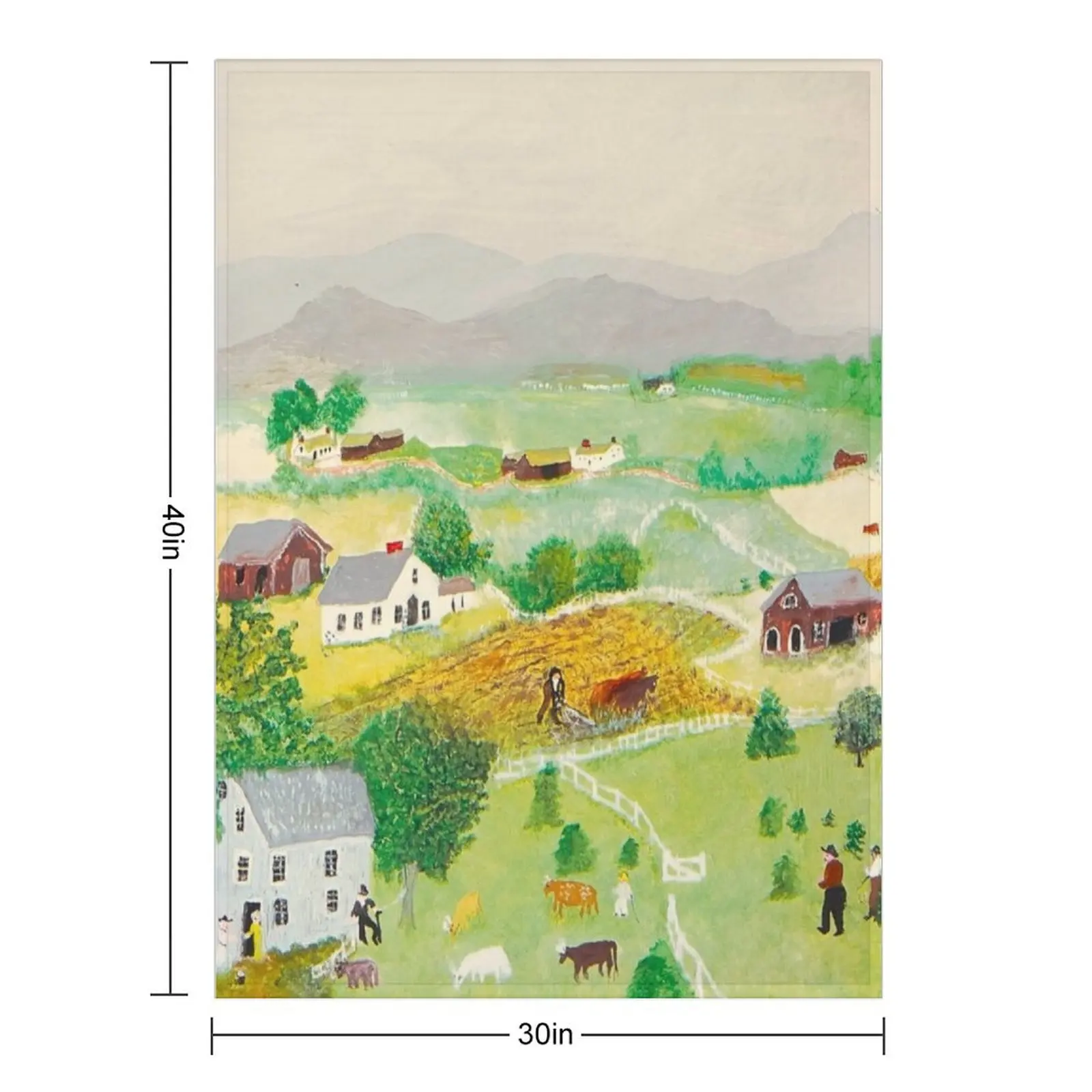 Anna Mary Robertson 'Grandma' Moses Mountains American Folk Art Throw Blanket Sofas Soft Beds Thin Summer Multi-Purpose Blankets