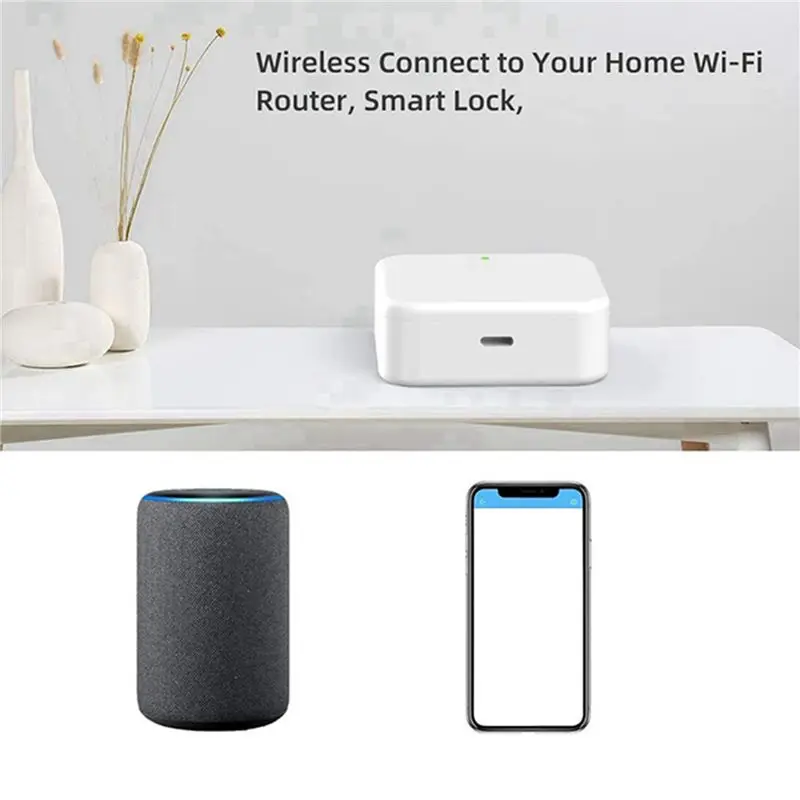 6X Bluetooth Wifi Gateway Fingerprint Password Smart Electronic Door Lock Home Bridge Ttlock App Control Gateway Hub