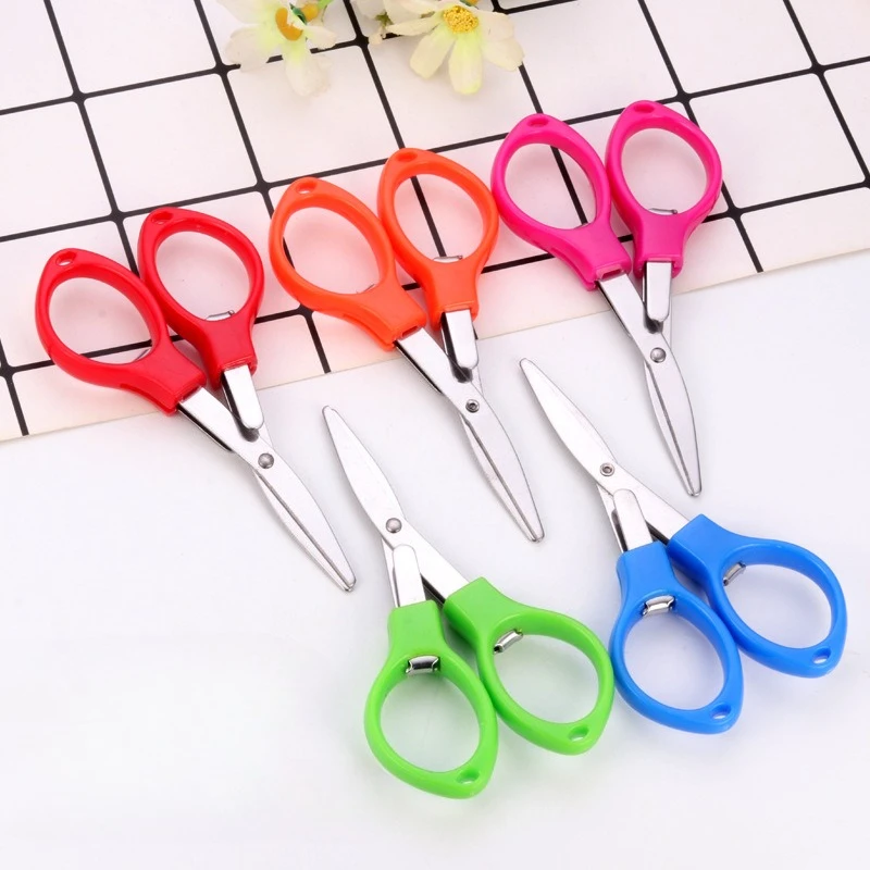 Foldable Travel Scissors Mini Portable Small Stainless Steel Folding Scissors Multi-Purpose Pocket Scissors for Fishing