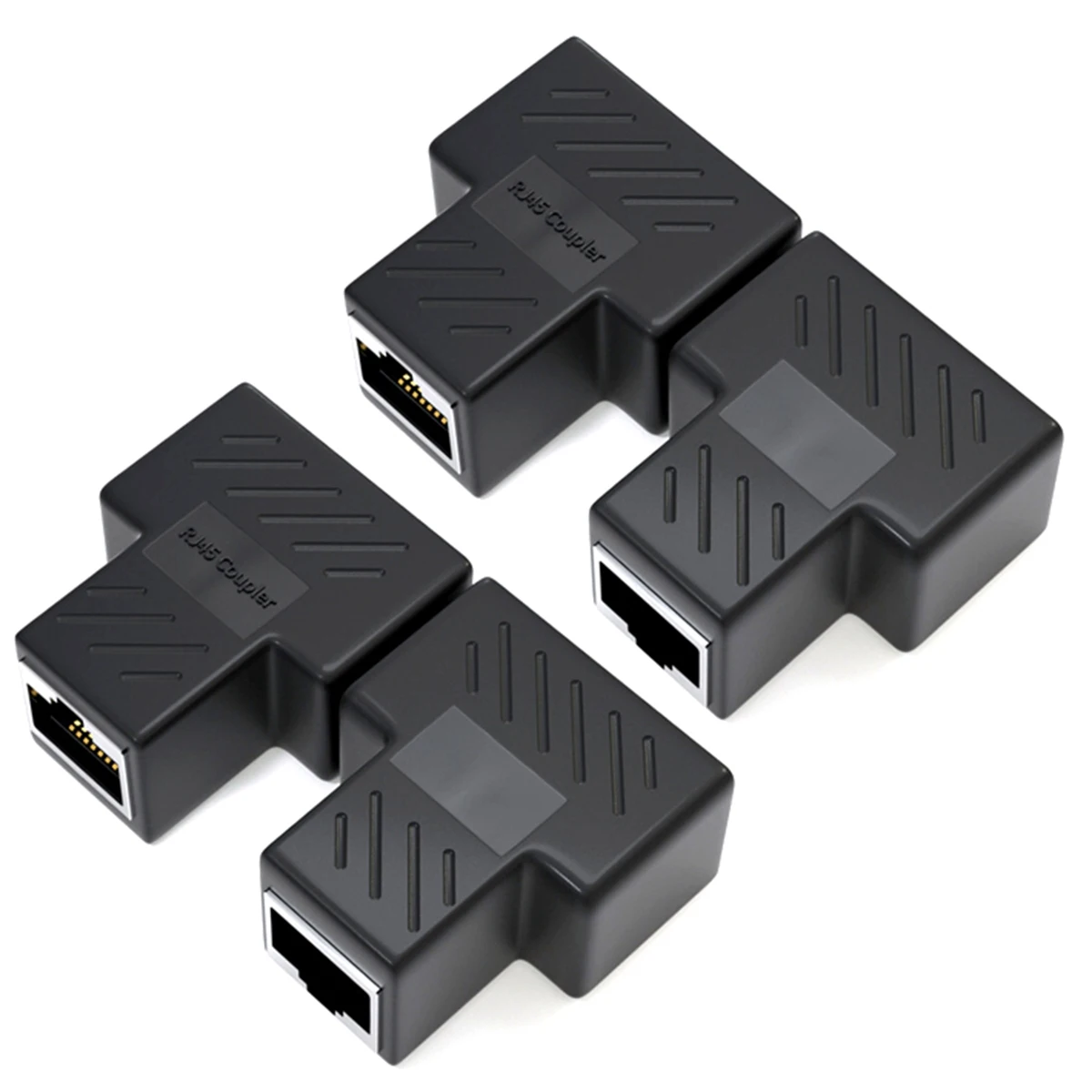 

4PCS RJ45 Ethernet Splitter Connector 1 To 2 Splitter Adapter for Simultaneous Internet Access