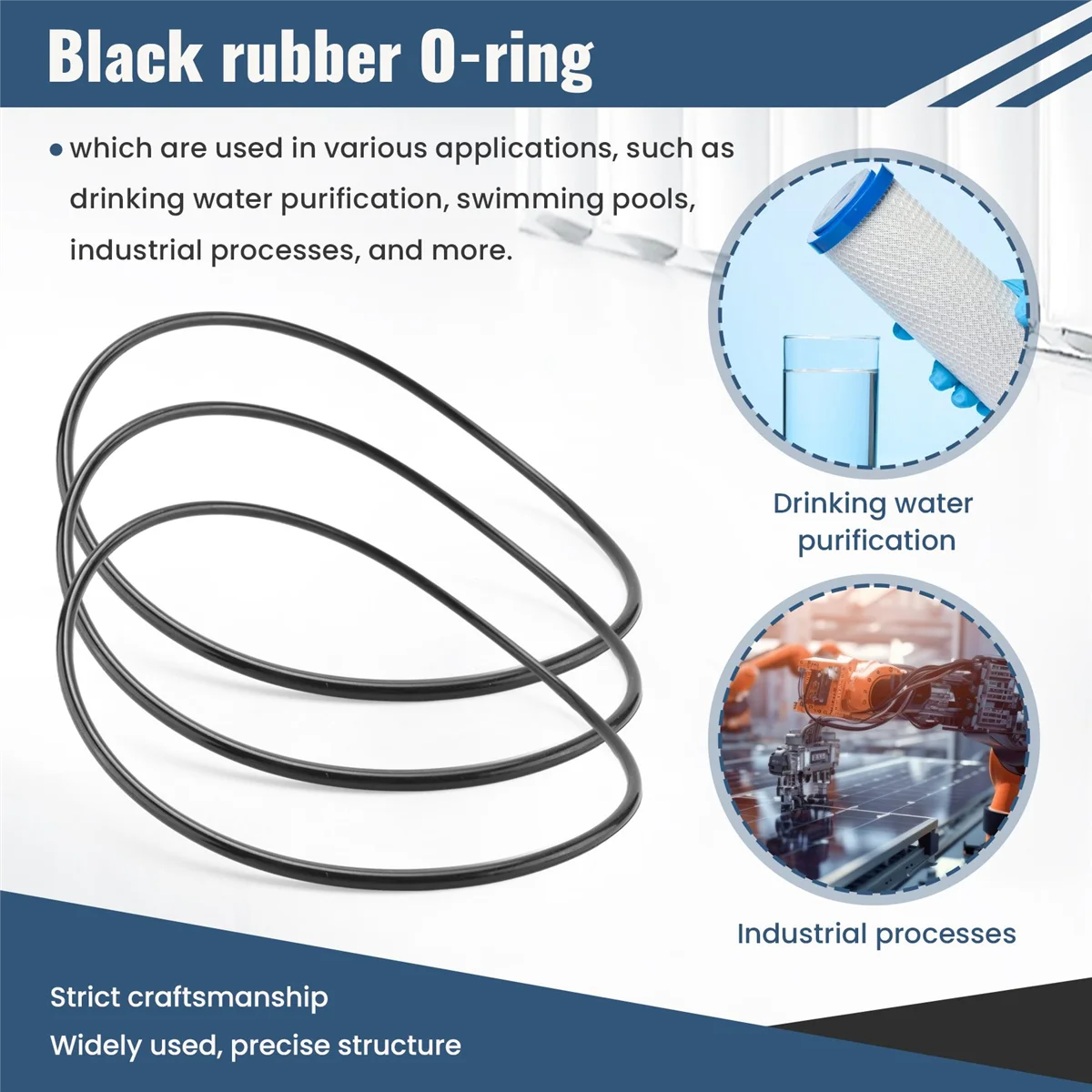 Eau 151122   Joints toriques de remplacement pour taille Big Blue ORing Buna-N (paquet de 3)