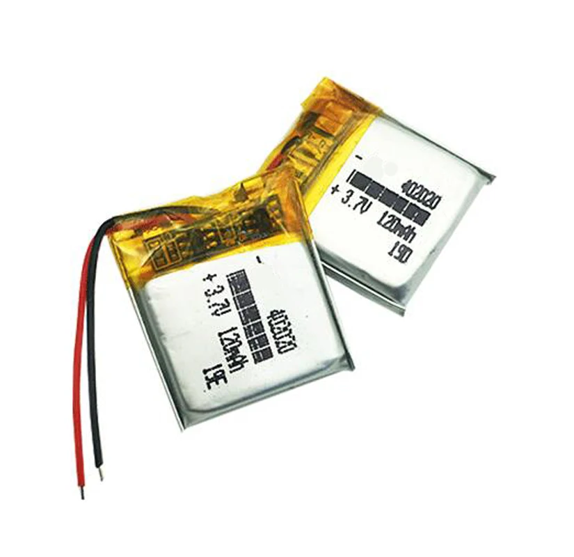 

402020 120mah 3.7V Lithium Polymer Battery For Bluetooth Speaker Electronic Toy Recording Pen Rechargeable Li-polymer Batteries