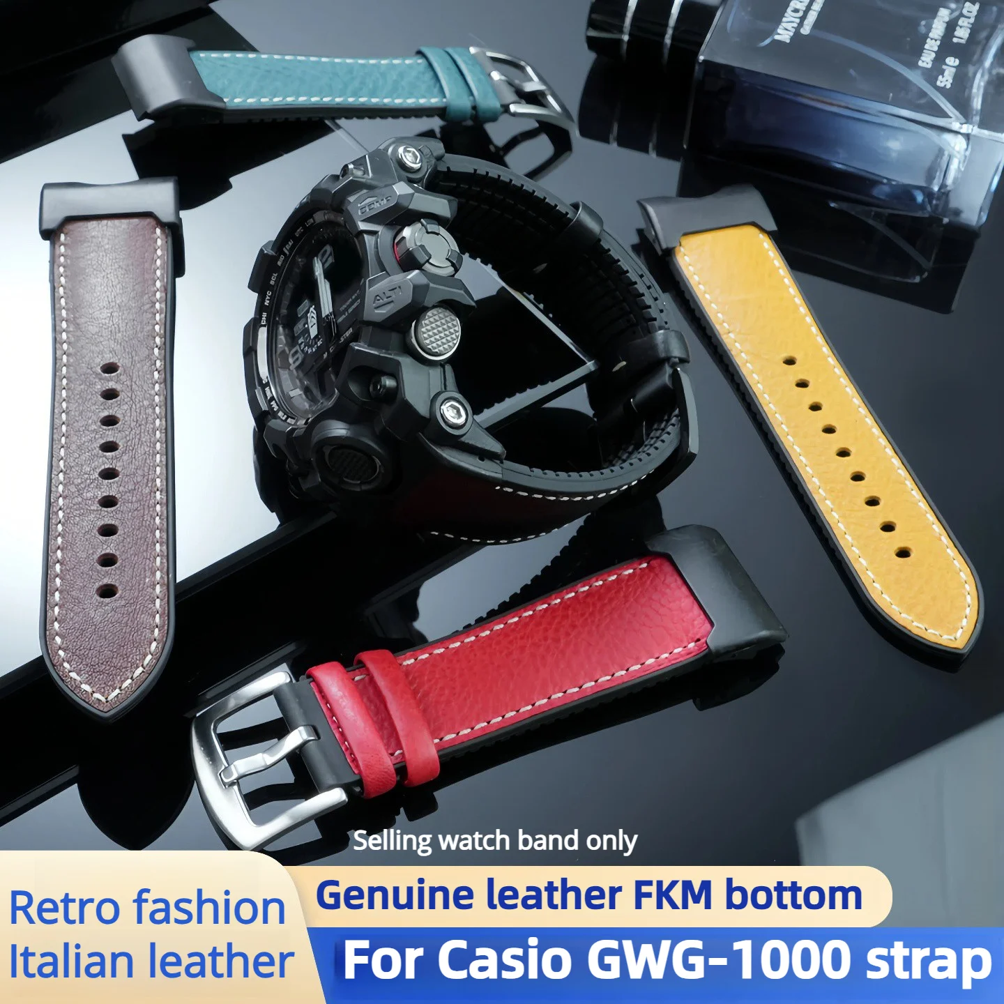 

Для Casio G-Shock GWG-1000 винтажный итальянский ремешок из воловьей кожи Big Mud King Generation модифицированный резиновый ремешок для часов из натуральной кожи FKM