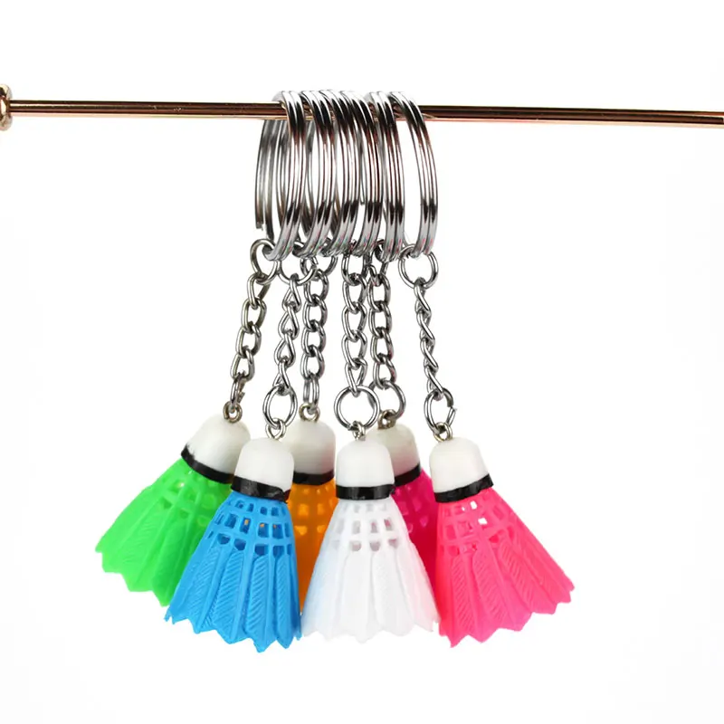 1/2/3/4Pcs Mini Badminton Keychain Cute Shuttlecock Key Chains PVC Keyring Colorful Car Key Holder Bag Pendant Club Gifts