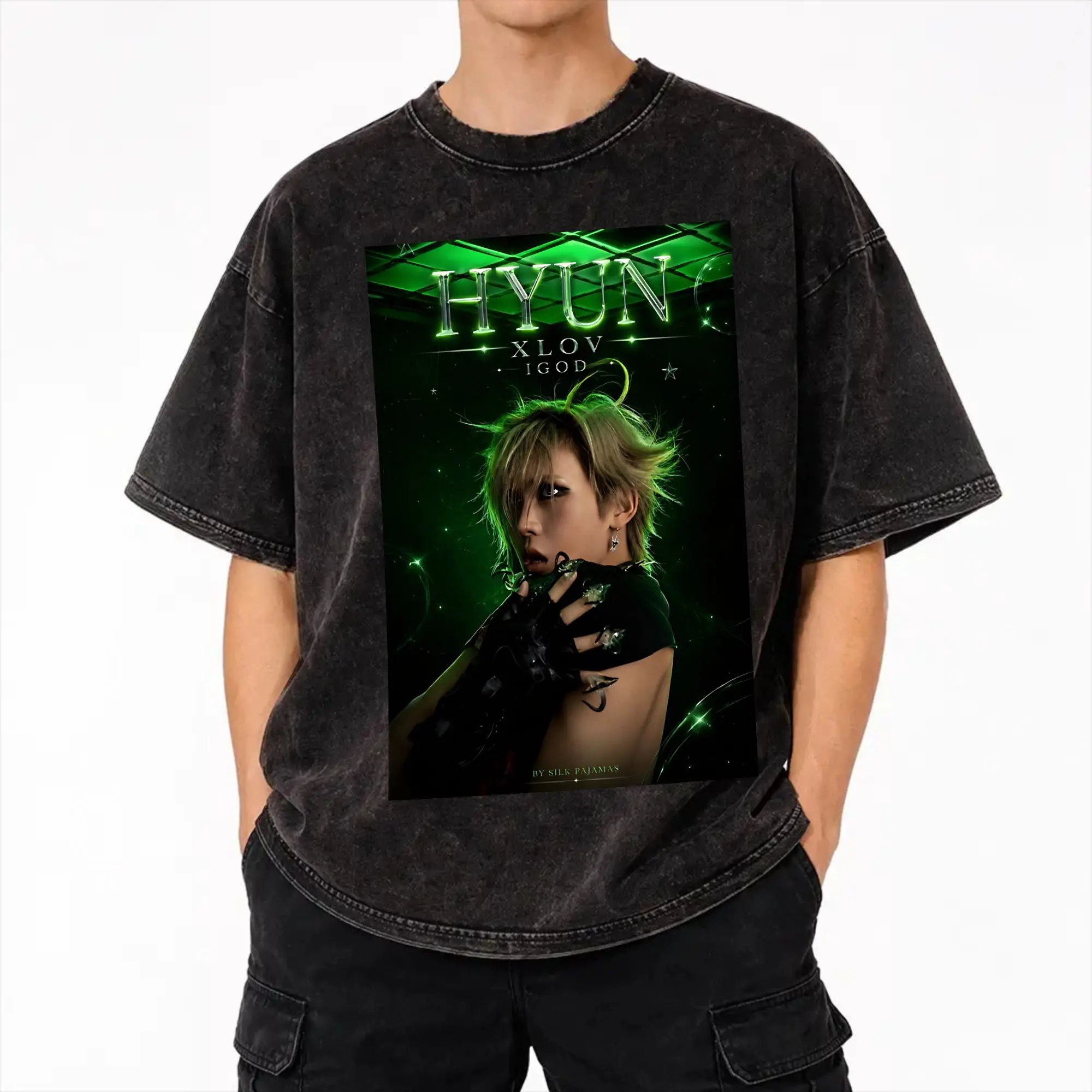  XLOV UXLXVE Members Washed T Shirt Streetwear Hip Hop Vintage T-Shirts  Tee Shirt for Men Women Short Sleeve Oversize