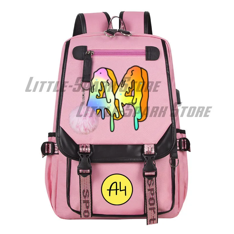 New Cute А4 Donuts backpack Cartoon Children Students Schoolbag Merch A4 Lamba Boy Girl Book Bags Mens Women USB Charging Bags