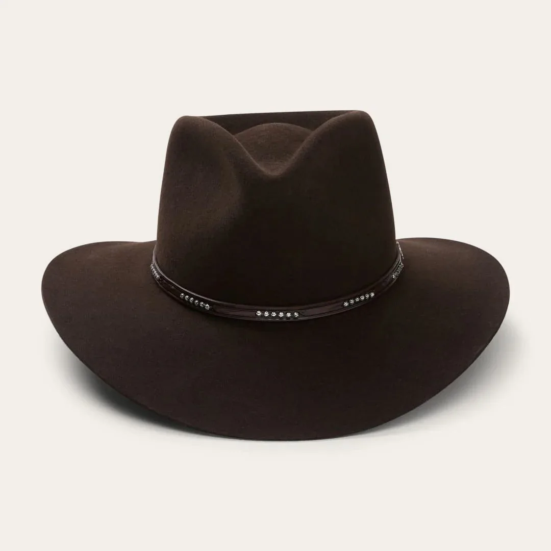 Sheep Felt Hat with Leather Trim, Pure Wool Hat, Fashionable Sheep Felt Top Hat