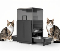 5L Automatic Cat Feeder with Dual Bowls Smart Voice Recorder Auto Cat Food Dispenser For Pet Dry Food Pet Food Dispenser for Dog