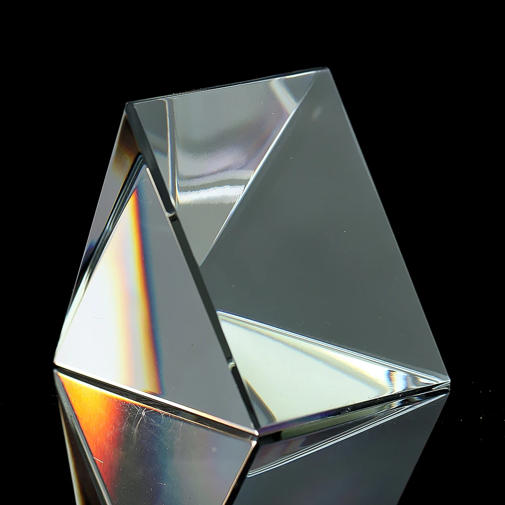 40mm Clear Prism Egypt Pyramid Geometry Glass Crystal Ornament Cone Paperweight Craft Aurora Optics Refraction Energy Desk Decor