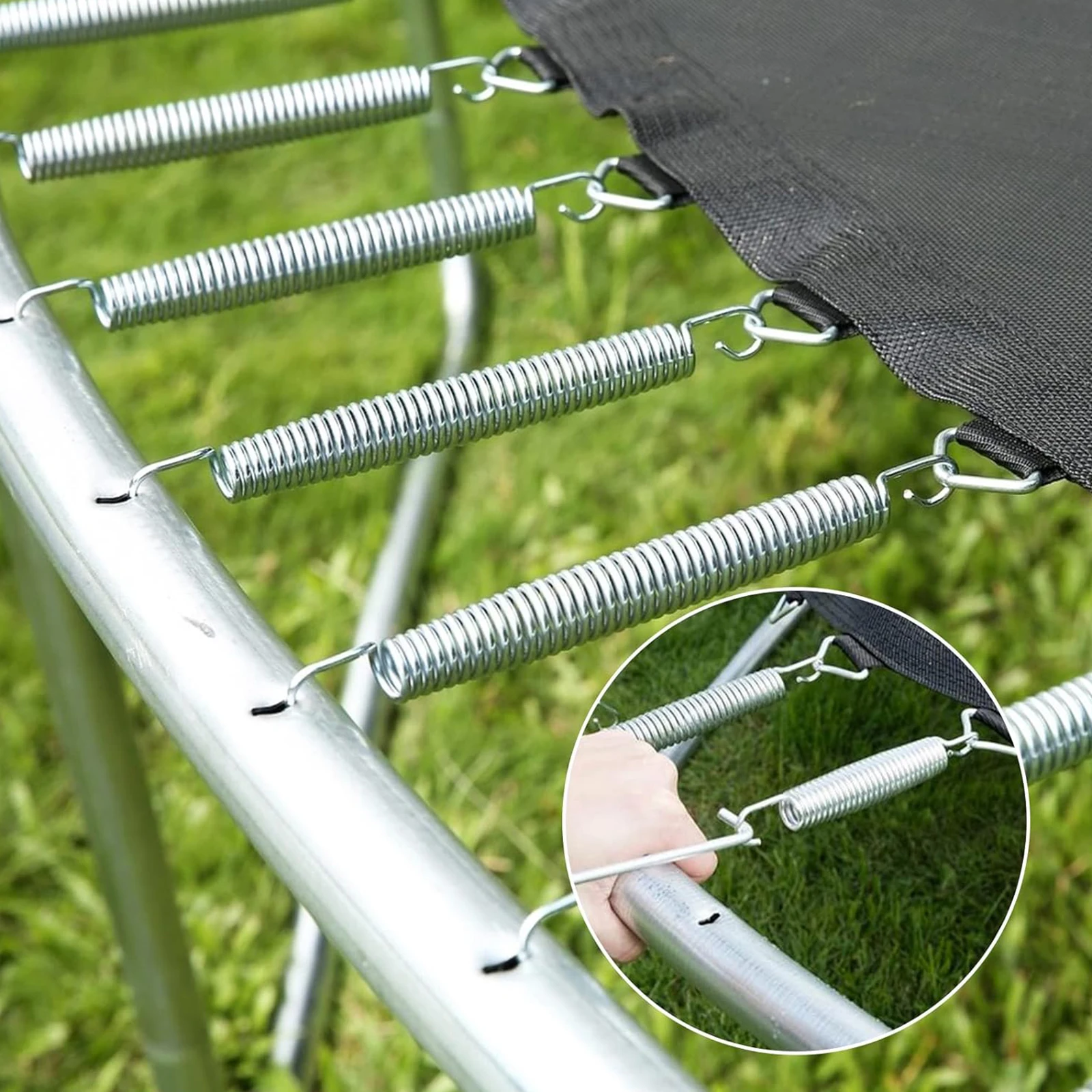 Trampoline Spring Heavy Duty Galvanized Spring Anti Oxidation and Anti Rust 20 Pieces+T-Shaped Hook
