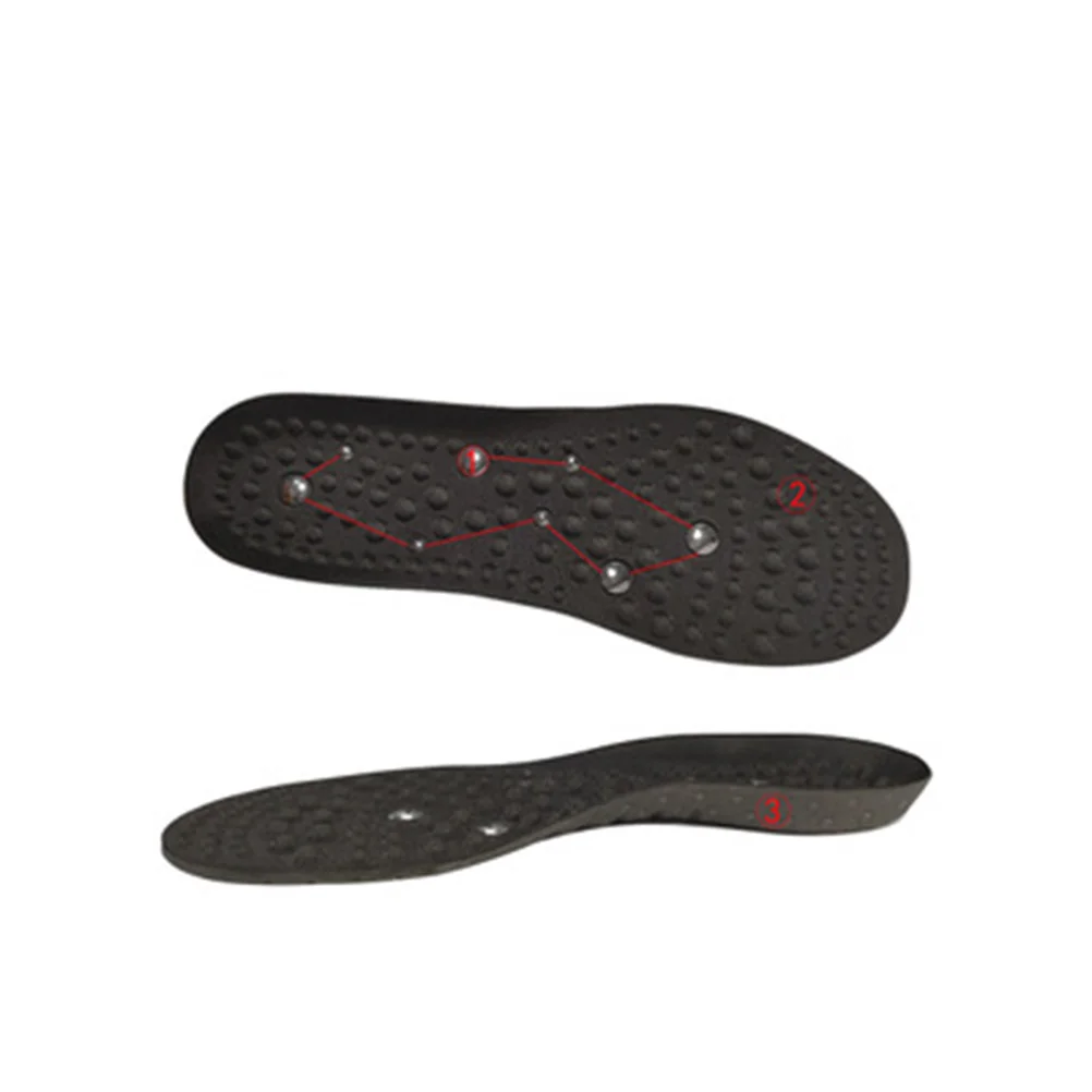 

1 Pair Arch Support Magnetic Treatment Insoles Flexible Massage Insoles Sports Shoe Cushion for Men Women - Size S 36-41 (Black)