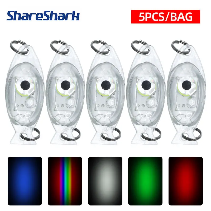 

ShareShark 5pcs Deep Drop Fishing Light Waterproof Luminous Attracting Led Underwater Trap Fish Lamp for Night Fishing