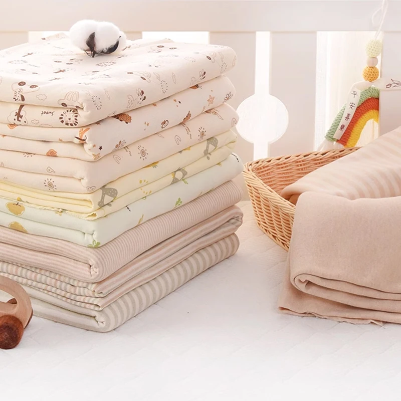 90x50 cm 100% cotone morbido lavorato a maglia stampato tessuto per bambini per vestiti per bambini, salviette per saliva, coperte pigiama tessuto