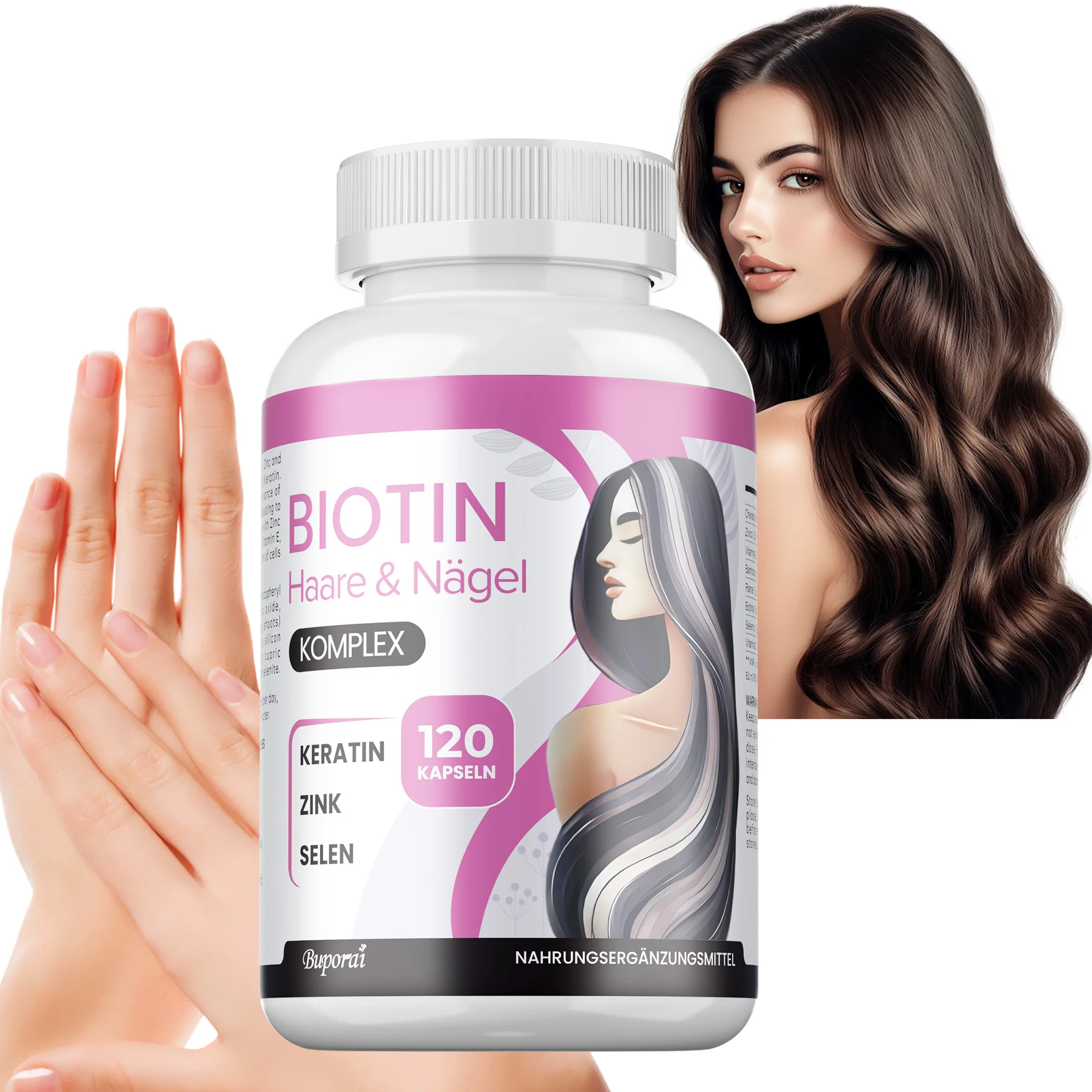 Biotin Supplements - For Hair, Nails and Skin Health, Antioxidant, Promotes Cellular Energy Production, Increase Skin Elasticity