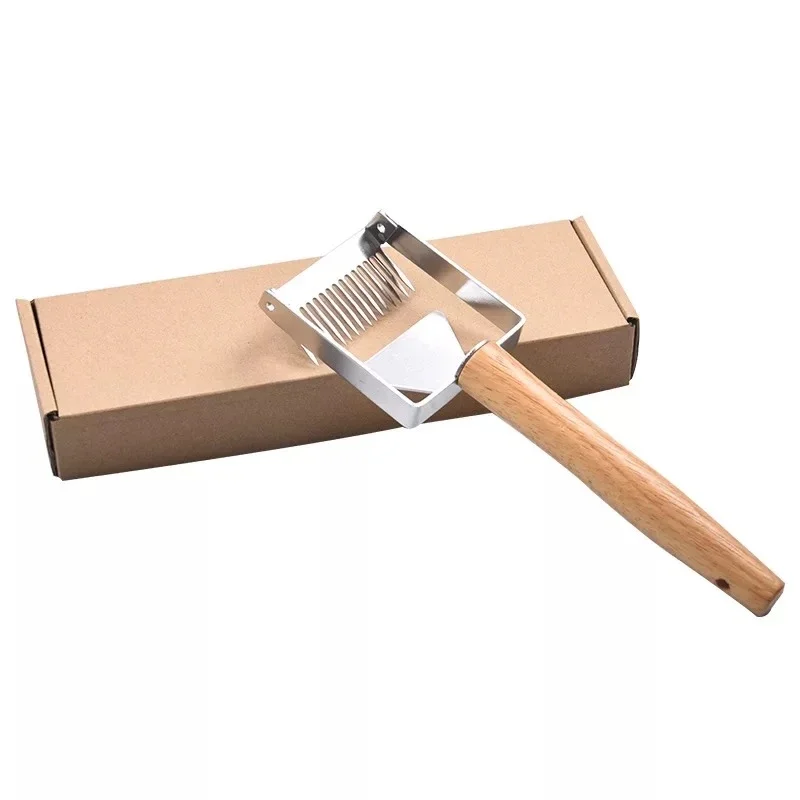 Wooden Handle Needle Honey Knife Sparse Shovel Cutter Honey Scraper Bee Shovel Comb Uncapping Fork Beekeeping Tools