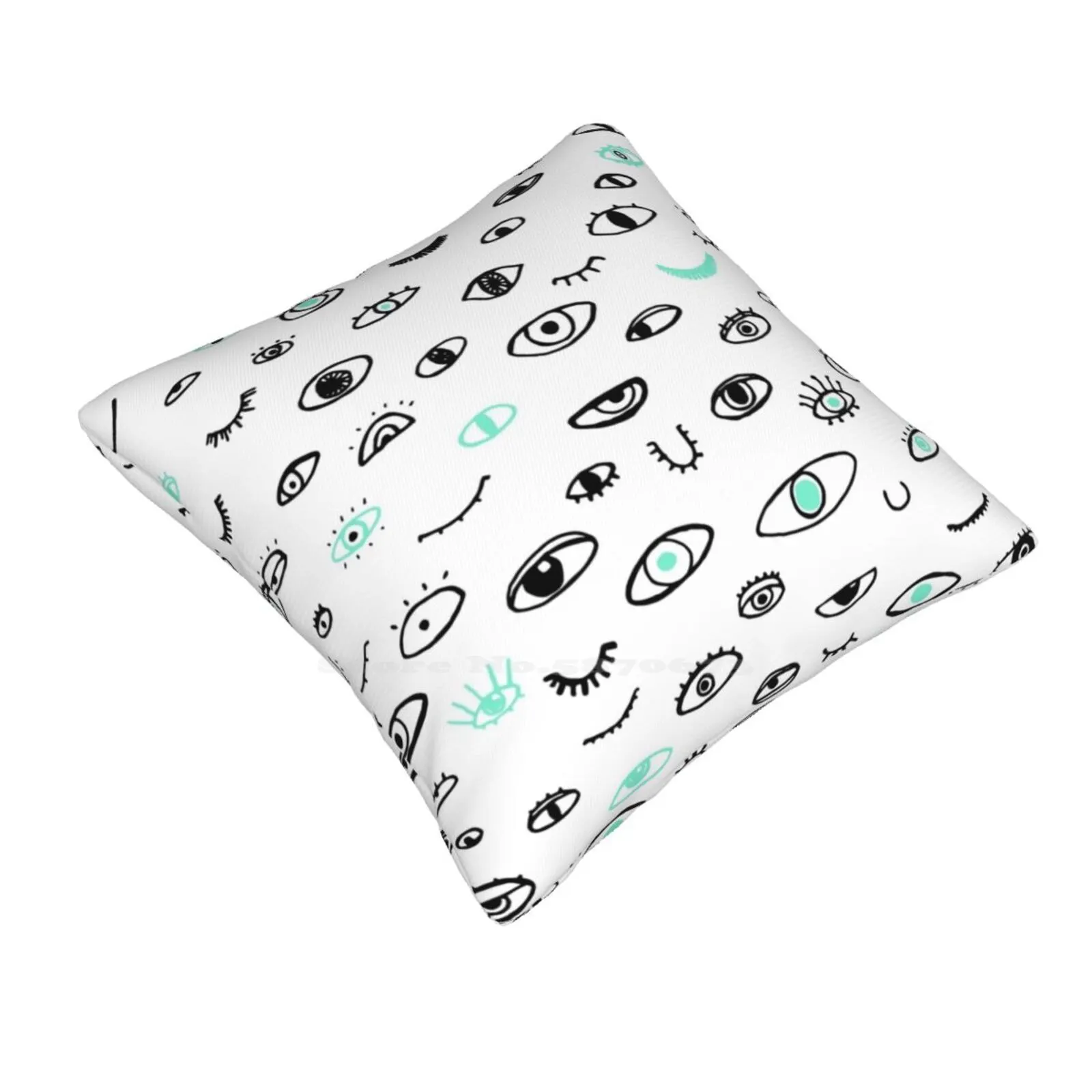 I See U Bedroom Office Hug Pillowcase Eyes Sketch Abstract Pattern 80S Vector Lashes Seamless Wrapping Minimal Isolated Pupil