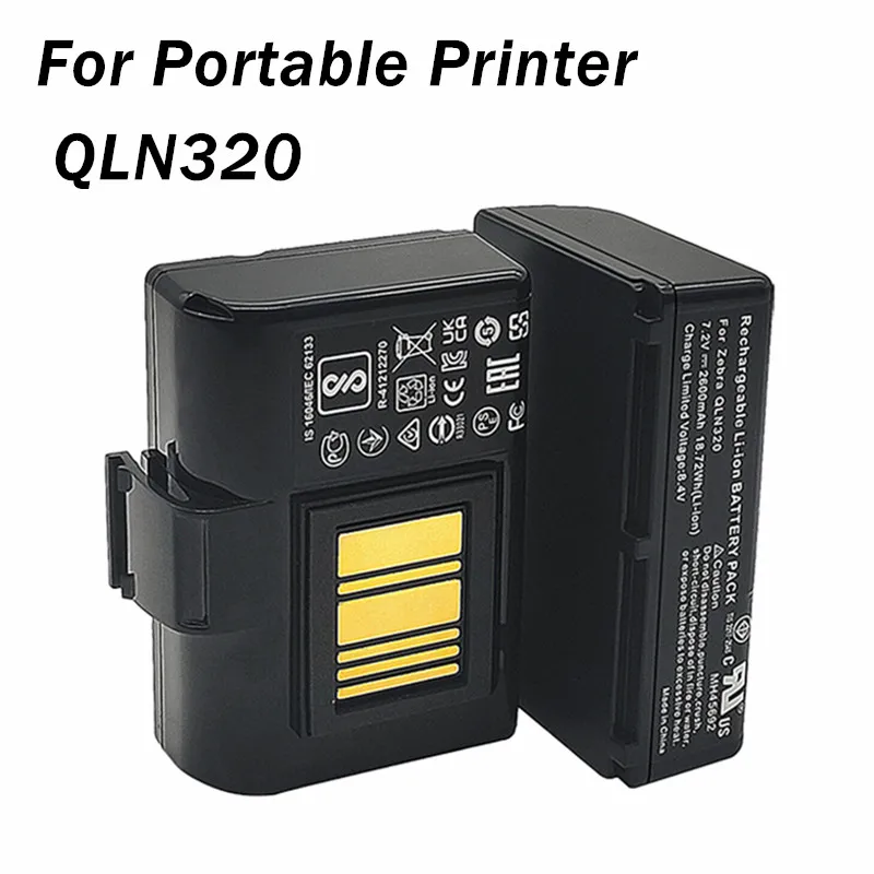 Replacement 7.2V 2600mAh Li-ion Battery for Zebra Portable Printer QLN220 QLN320 ZQ510 ZQ520 ZQ500 P1031365-025 Rechargerable