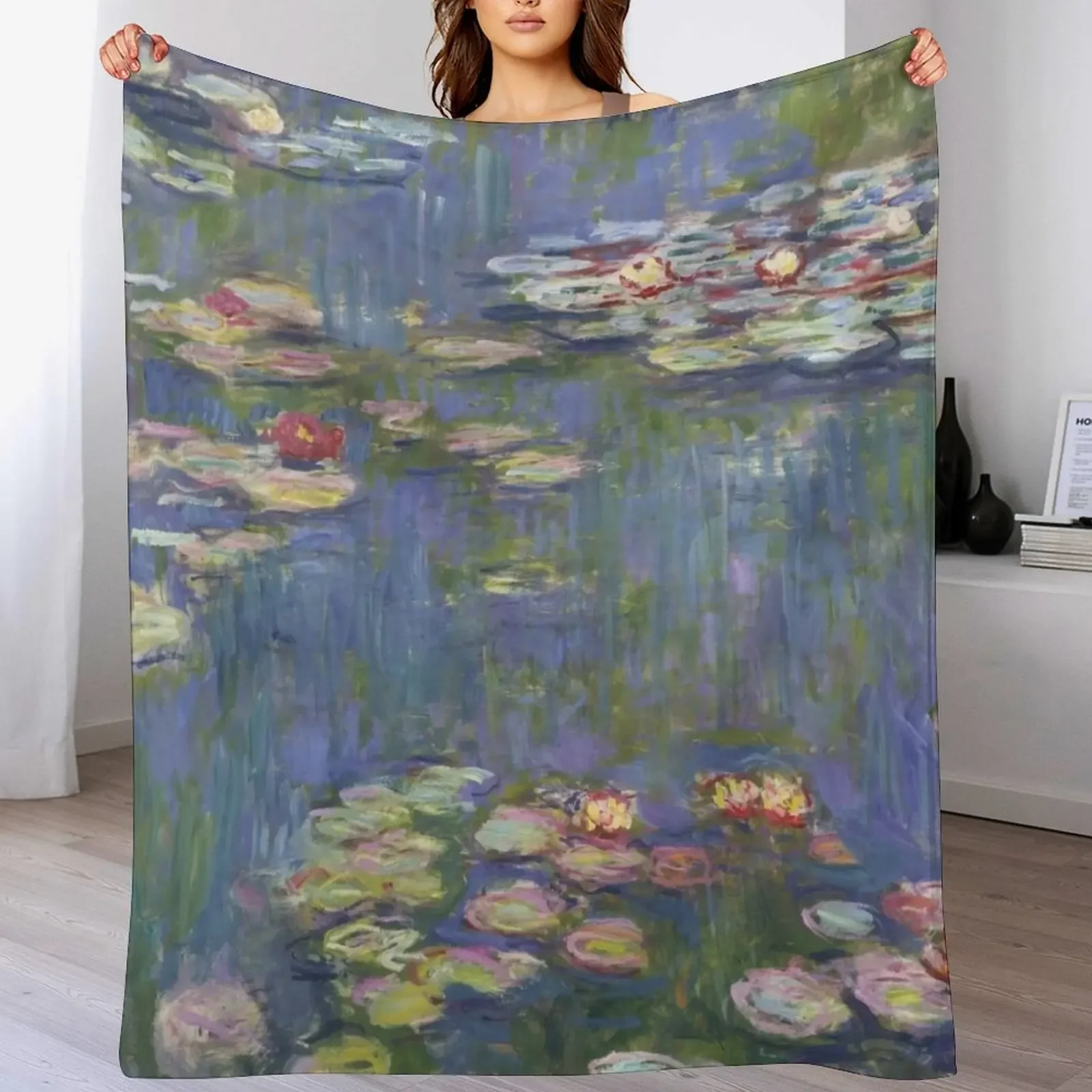 Claude Monet - Water Lilies (1916) Throw Blanket Warm Soft Big Luxury Loose Blankets