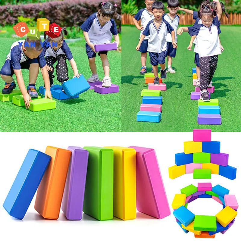 Team Building EVA Foam Balance Brick Fun Sports Meeting Group Building Game Outdoor Expansion Activity Props Toys for Kids Adult