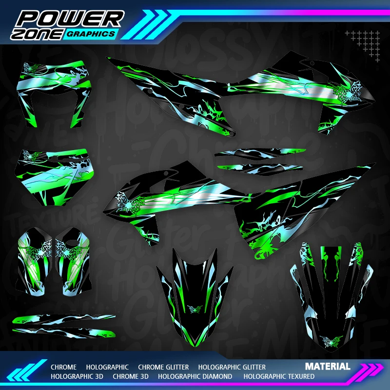 Image of PowerZone Chrome GLITTER für KTM EXC 2020–2023 für KTM SXF 2019–2022 125 200 250 300 350 450cc Motorrad-Grafikaufkleber
