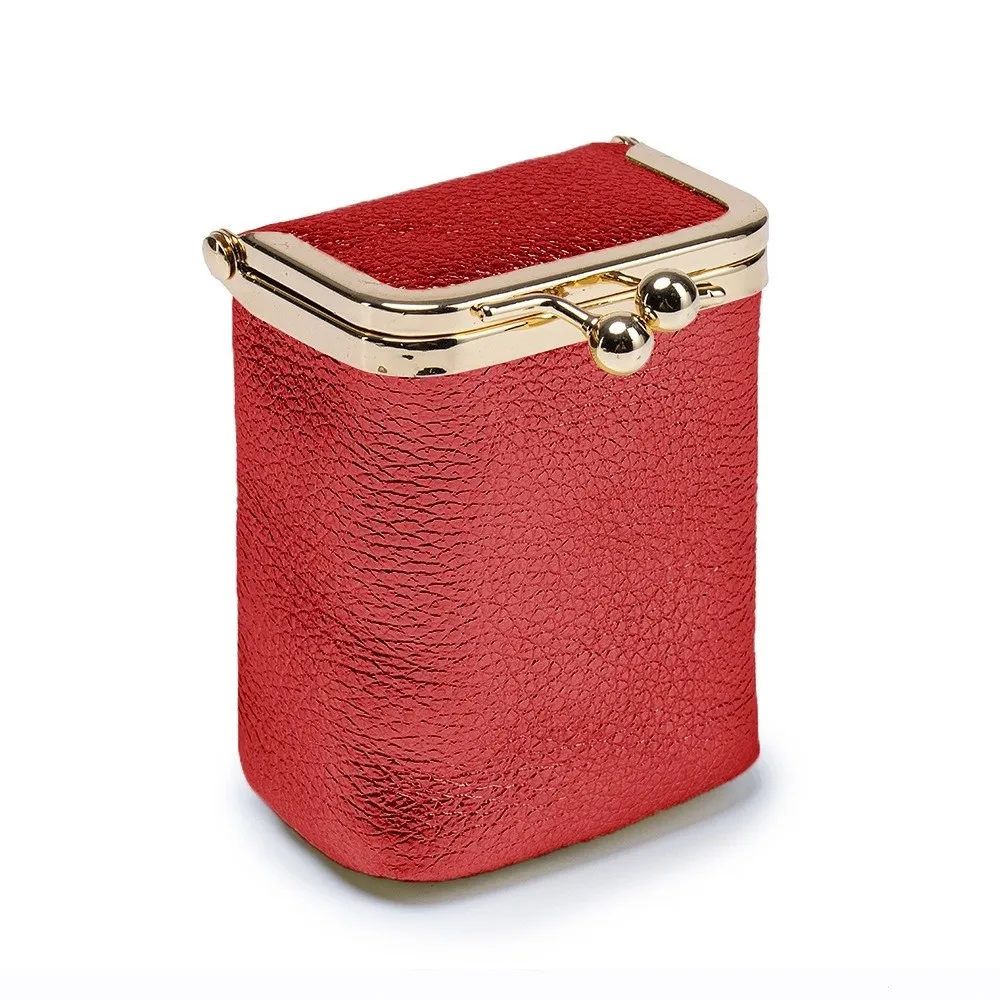 

Coin Pouch Portable Kiss Lock Coin Purse Exquisite Pouch Leather Jewelry Bag Simple Anti-lost Small Item Bag Woman Girls