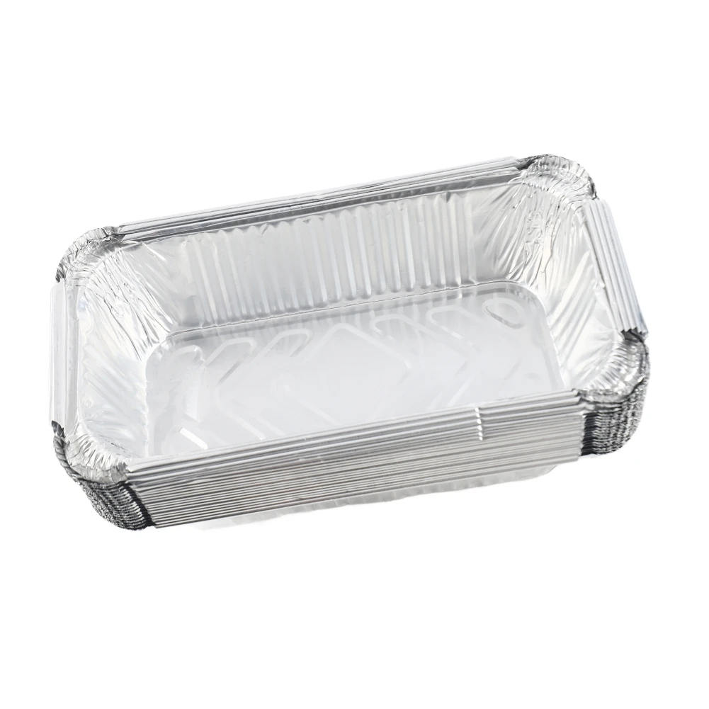 20Pcs 670ml Barbecue Plate Rectangular Aluminum Foil Baking Boxes Roasting Grill Tin Tray for Kitchen Outdoor Supplies