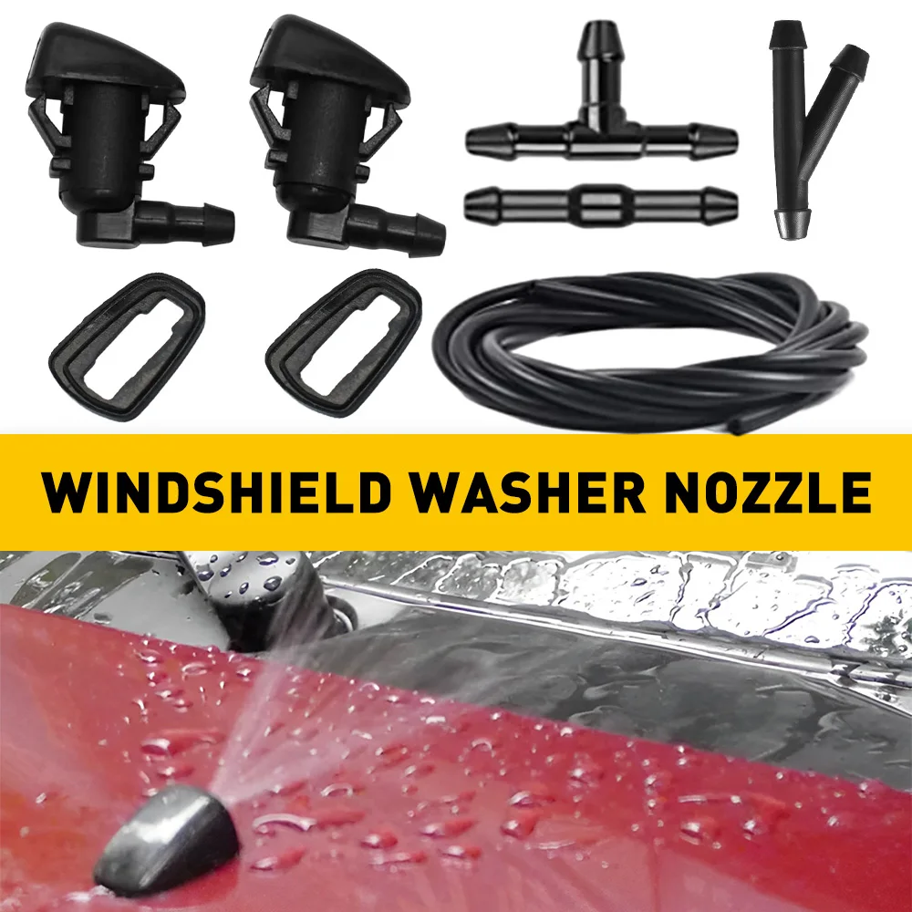 1 SET 2M/6.56FT Car Windshield Wiper Washer Spray Nozzle Fits For Jeep Chevy Pontiac Saturn Aura 55157319AA Windshield Washer