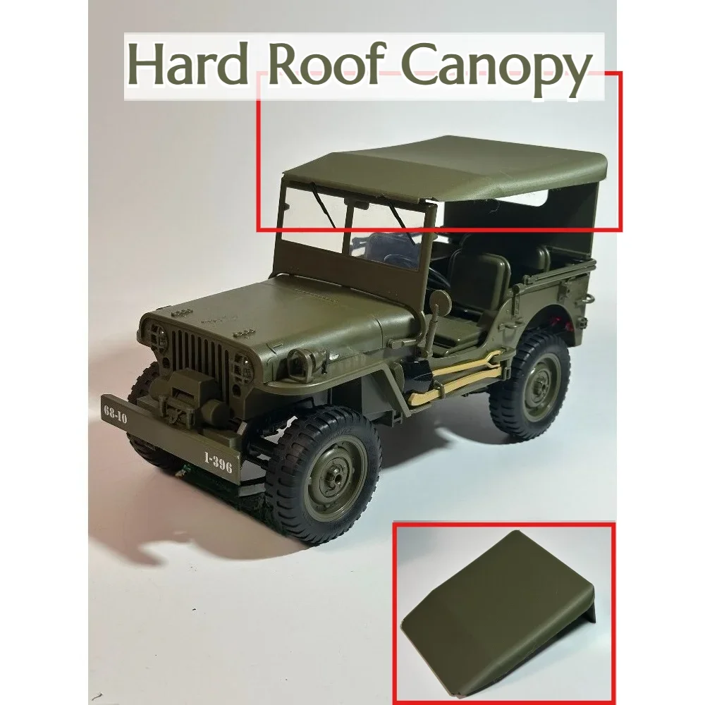 Non Destructive Installation Hard Roof Canopy for JJRC Willys Style 1/10 Scale custom size RC Crawler RC Off Road Car Accessory