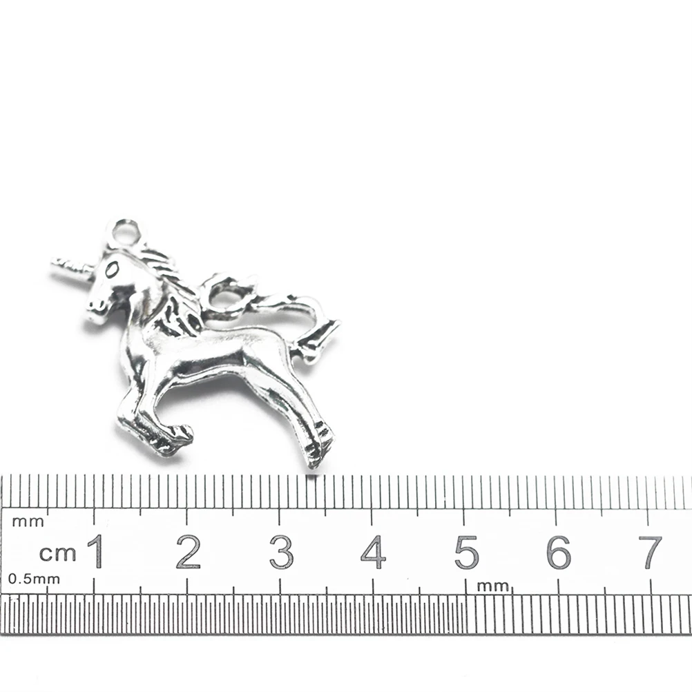 

10 Unicorn Pendant Large Size Alloy Charm Hip Hop Earrings Silver DIY Pendants Jewelry Making Accessories