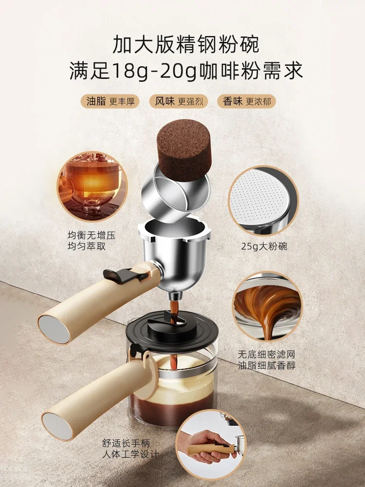 Macchina da caffè compatta per ufficio domestico Bear da 220 V con estrazione semiautomatica di caffè espresso e capacità di cottura al latte