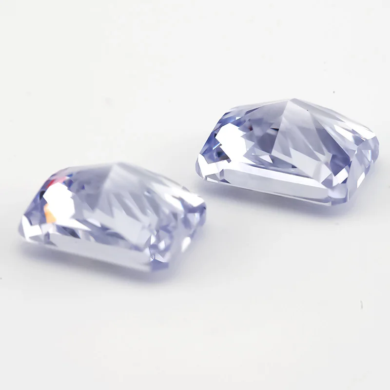 JIANGYUANGEMS 24#Lavender Octangle Radiant Crushed Ice Cut Cubic Zirconia Stone 5A Zircon Loose CZ Synthetic Gems For Jewelry