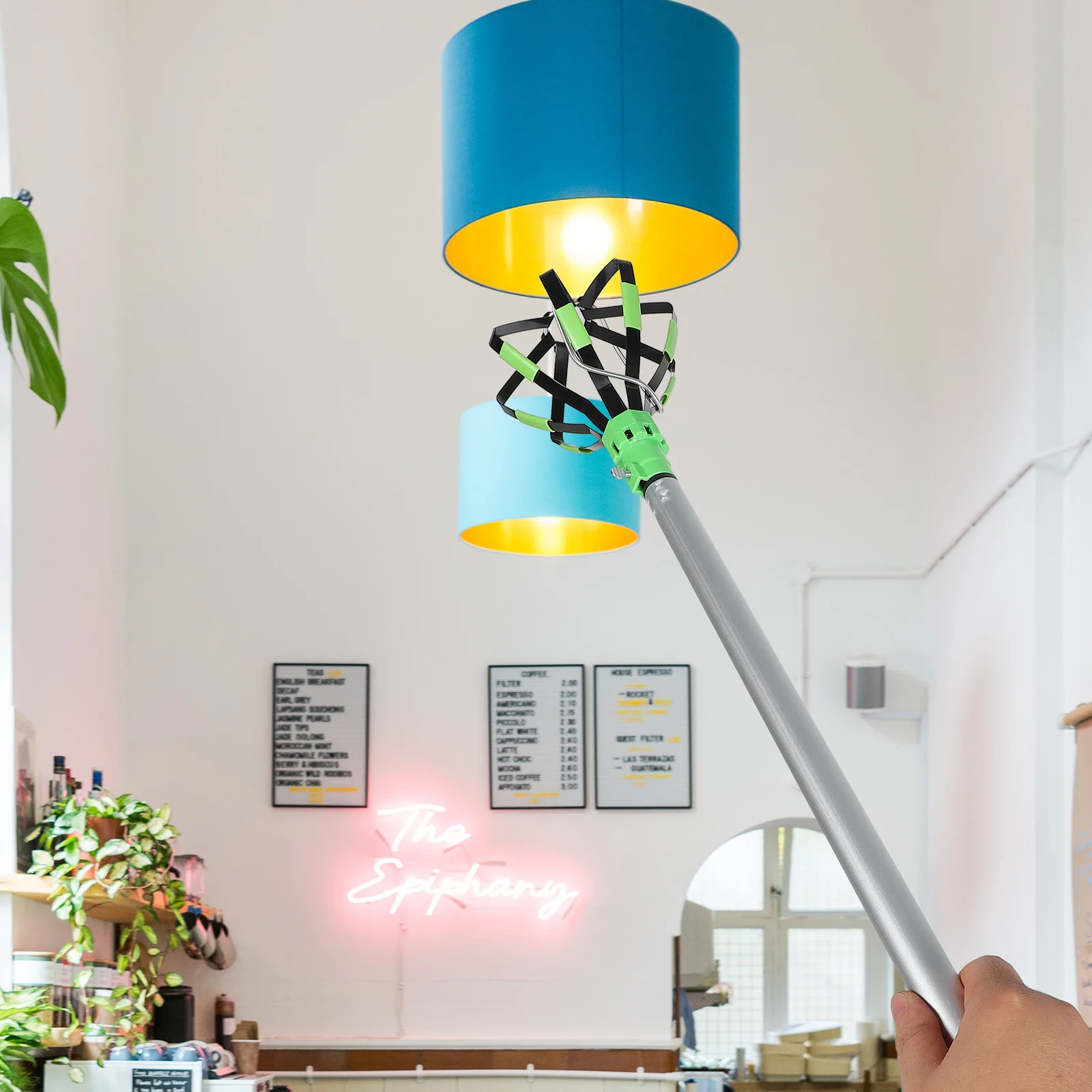 1 مجموعة 1 مجموعة المحمولة لمبة مبدل أداة مع قضبان ل السقف العالية ضوء لمبة إزالة Led راحة الأضواء الكاشفة استبدال