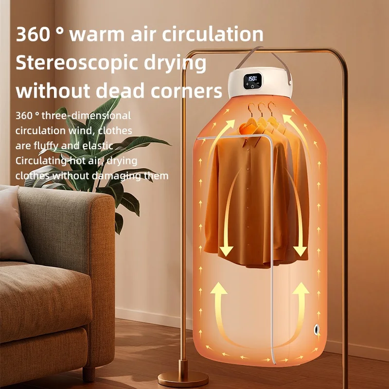 Foldable Portable Clothes Dryer Electric Clothes Home Cabinet Floor Machine Laundry Dryers Warm Air Dryer With Timing Home