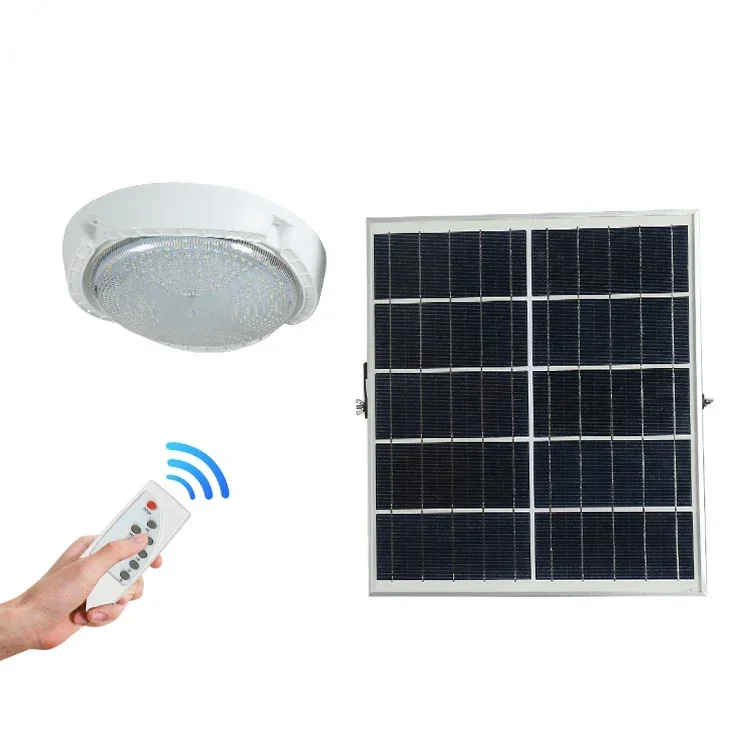 2026 New Energy Saving Intelligent Solar Light Home Indoor 18w 24w 36w Solar Ceiling Lights With Remote Control