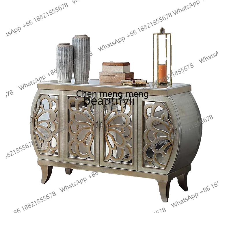 

American Retro Wine Cabinet Sideboard Cabinet Solid Wood Locker Living Room Tea Cabinet Home Entrance