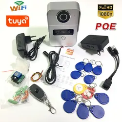 Tuya Smart Doorbell avec capteur de mouvement, interphone vidéo Wi-Fi, caméra POE 1080P, téléphone Android IOS, alarme, maison, bureau, ouvre-porte sans fil