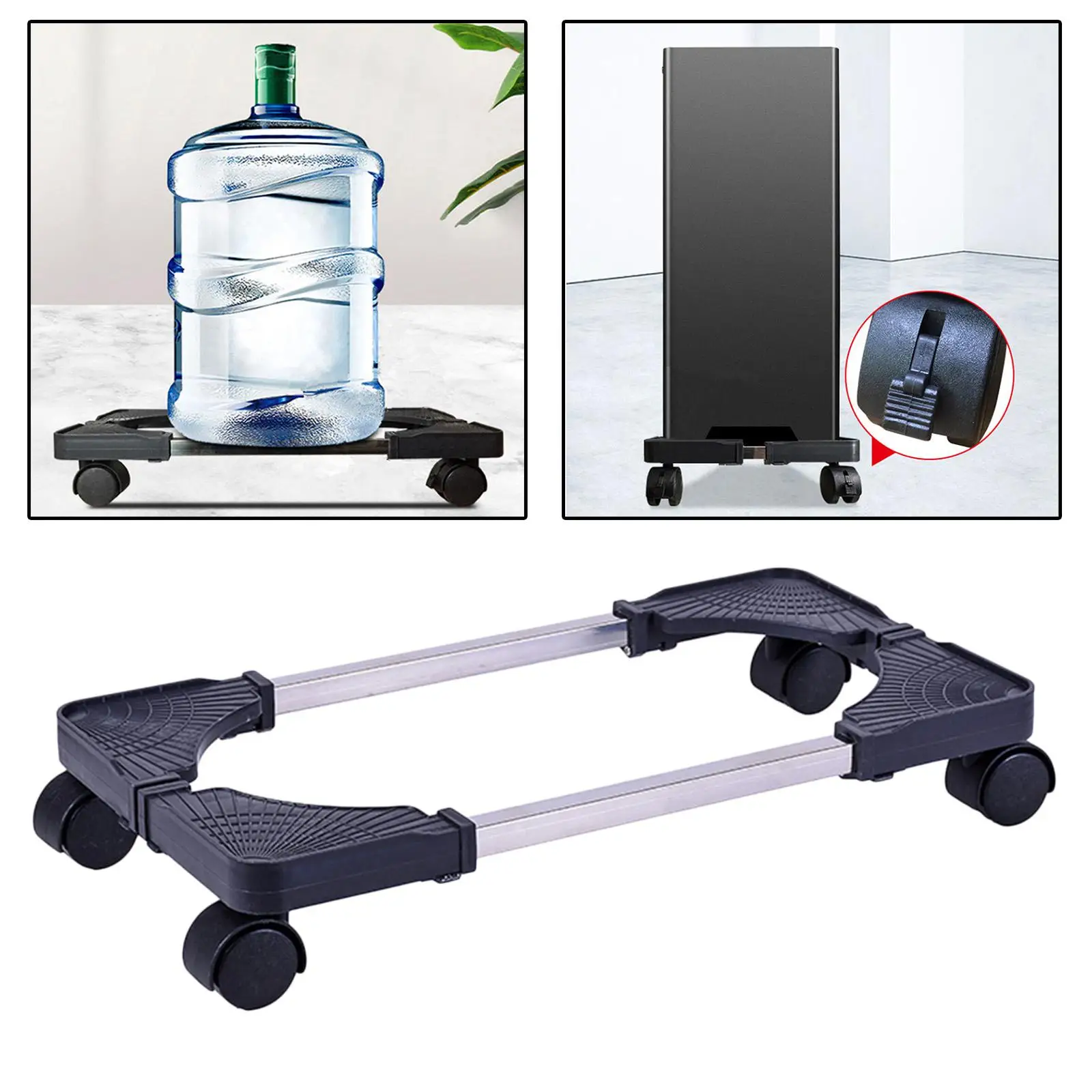 

PC Desktop CPU Stand Holder Computer Tower Rolling Wheels Adjustable